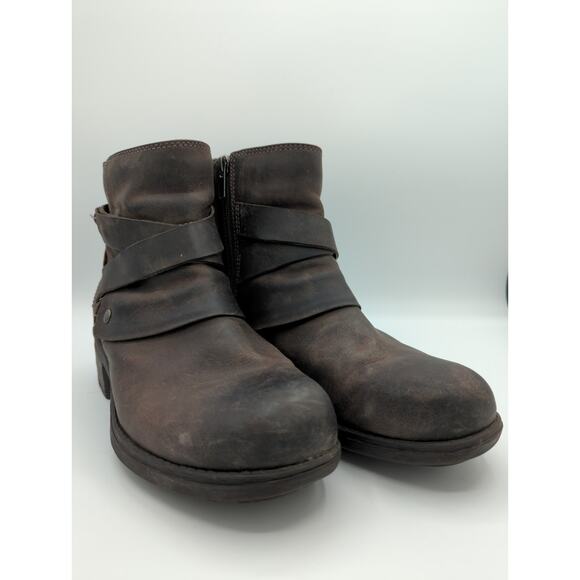 Clarks Artisan Boots Women's 9.5 M Ankle Biker Booties  Brown Leather Zip - Picture 1 of 8